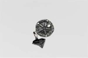 Sterling Silver Sand Dollar Charm with State